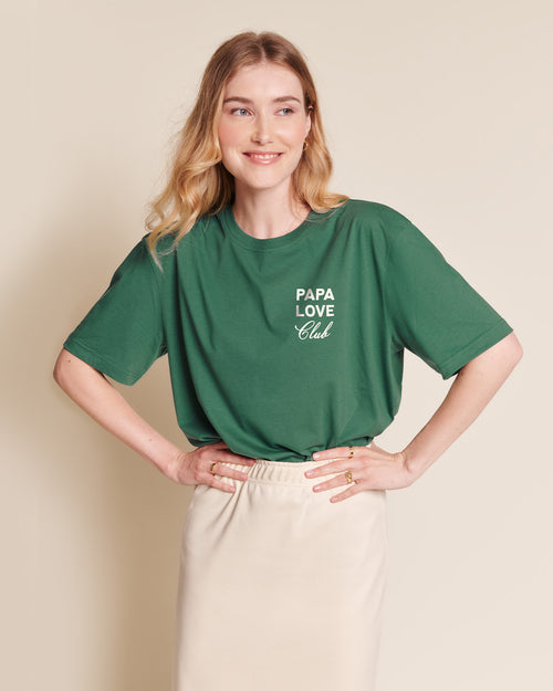 Le t-shirt Papa love club adulte en coton bio - spinach - émoi émoi   - 2 
