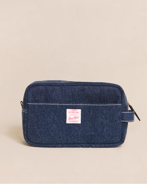 La trousse de toilette Coeur en denim - émoi émoi   - 4 