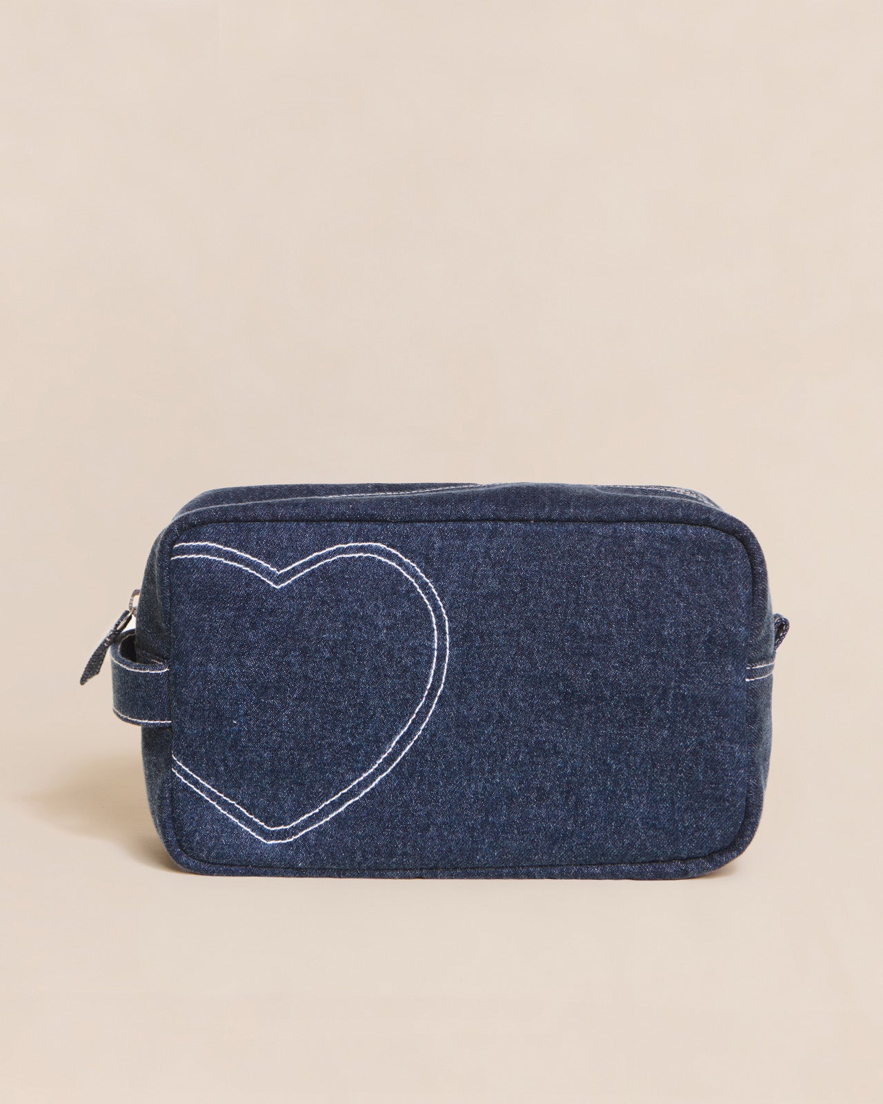 La trousse de toilette Coeur en denim