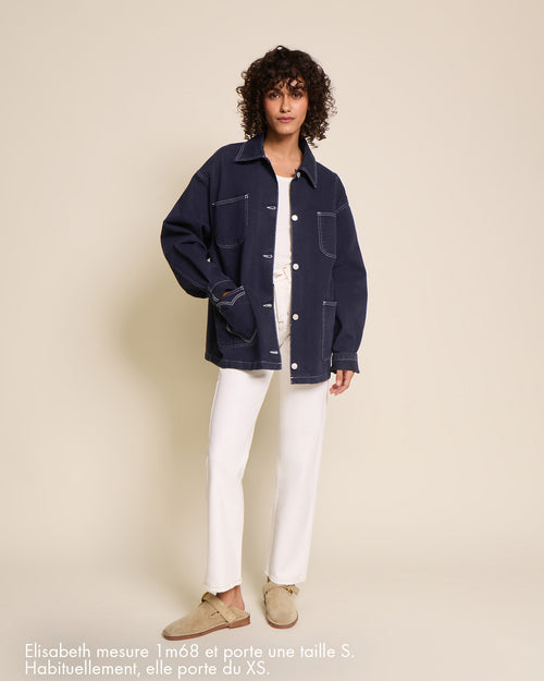 La veste Viggo en coton bio - bleu nuit - émoi émoi   - 1 