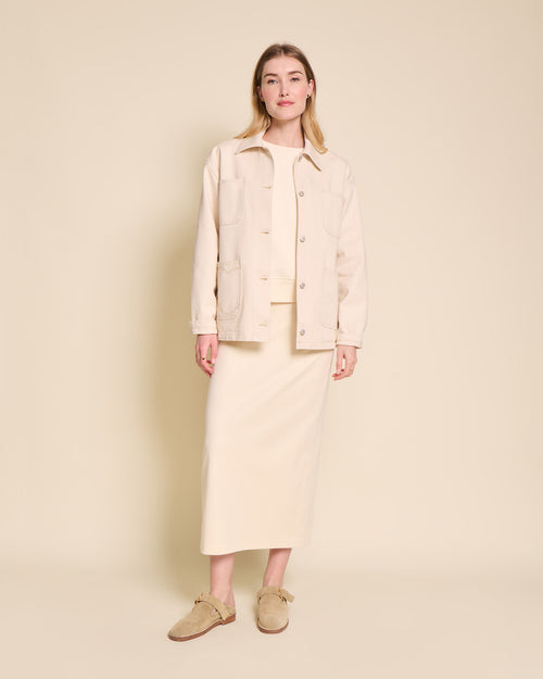 La jupe Alma en coton bio - crème