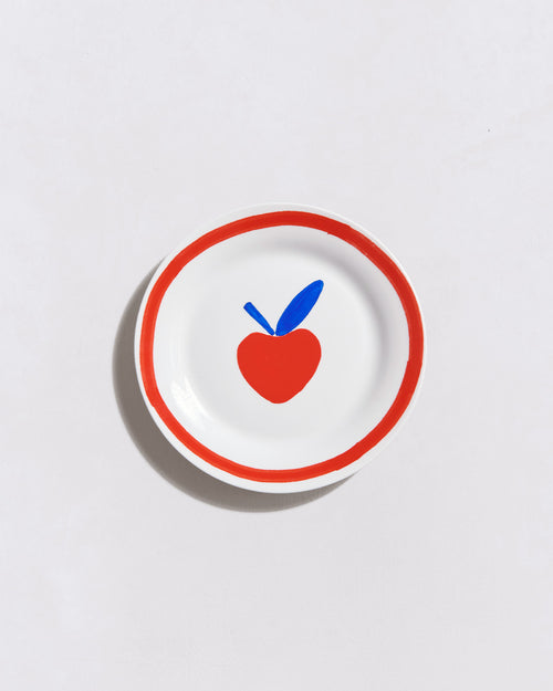 L'assiette Pomme en porcelaine - 19 cm - émoi émoi   - 1 