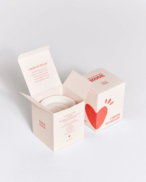 La bougie tasse L'amour est déclaré - rouge - émoi émoi   - 2 