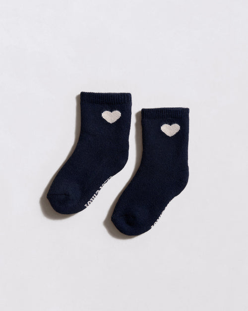 Les chaussettes bébé Coeur - nuit - émoi émoi   - 1 