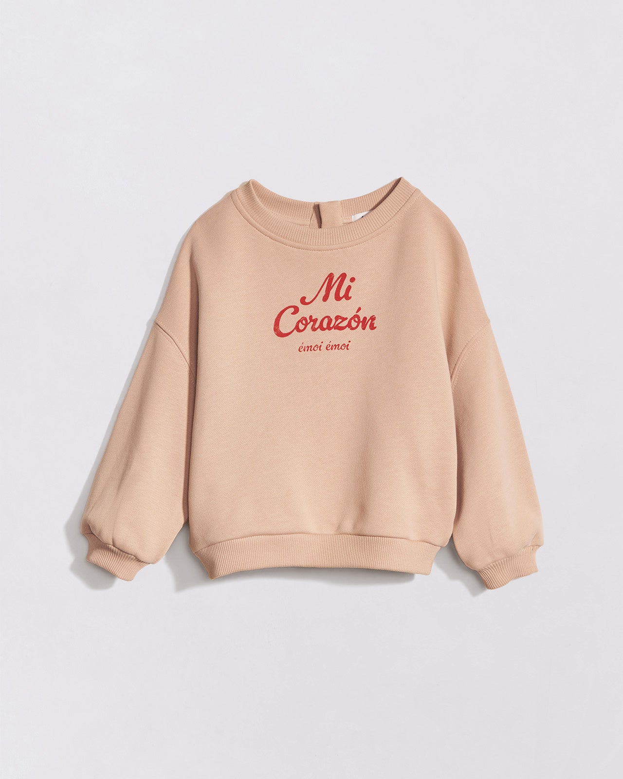 Le sweat Mi corazón enfant en coton bio - sable