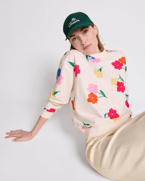 Le sweat Swann en coton bio -  Anémones bouquet - émoi émoi   - 1 
