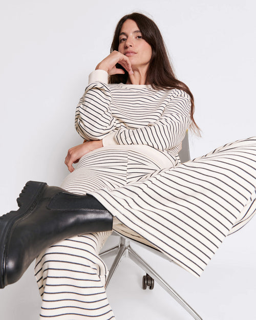 Le pantalon Pauline en coton bio - rayures - émoi émoi   - 2 