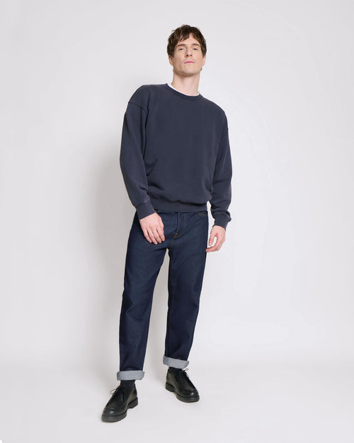 Le sweat Solal en coton bio - garment dye stone washed - émoi émoi   - 2 