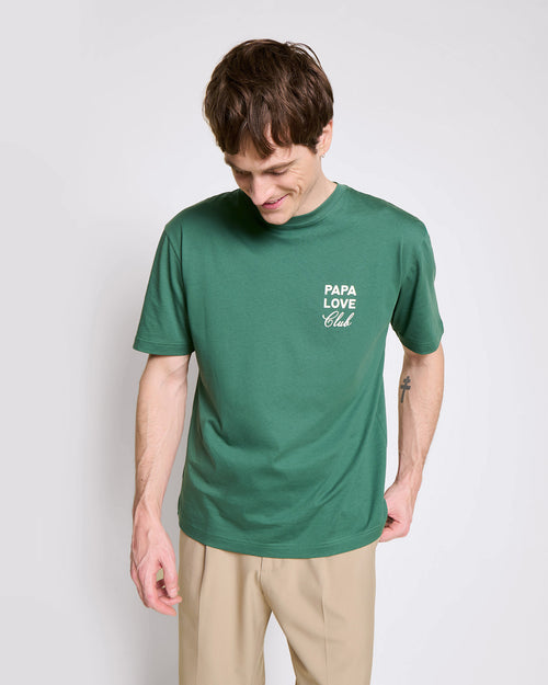 Le t-shirt Papa love club adulte en coton bio - spinach - émoi émoi   - 1 