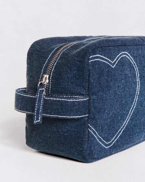 La trousse de toilette Coeur en denim - émoi émoi   - 4 