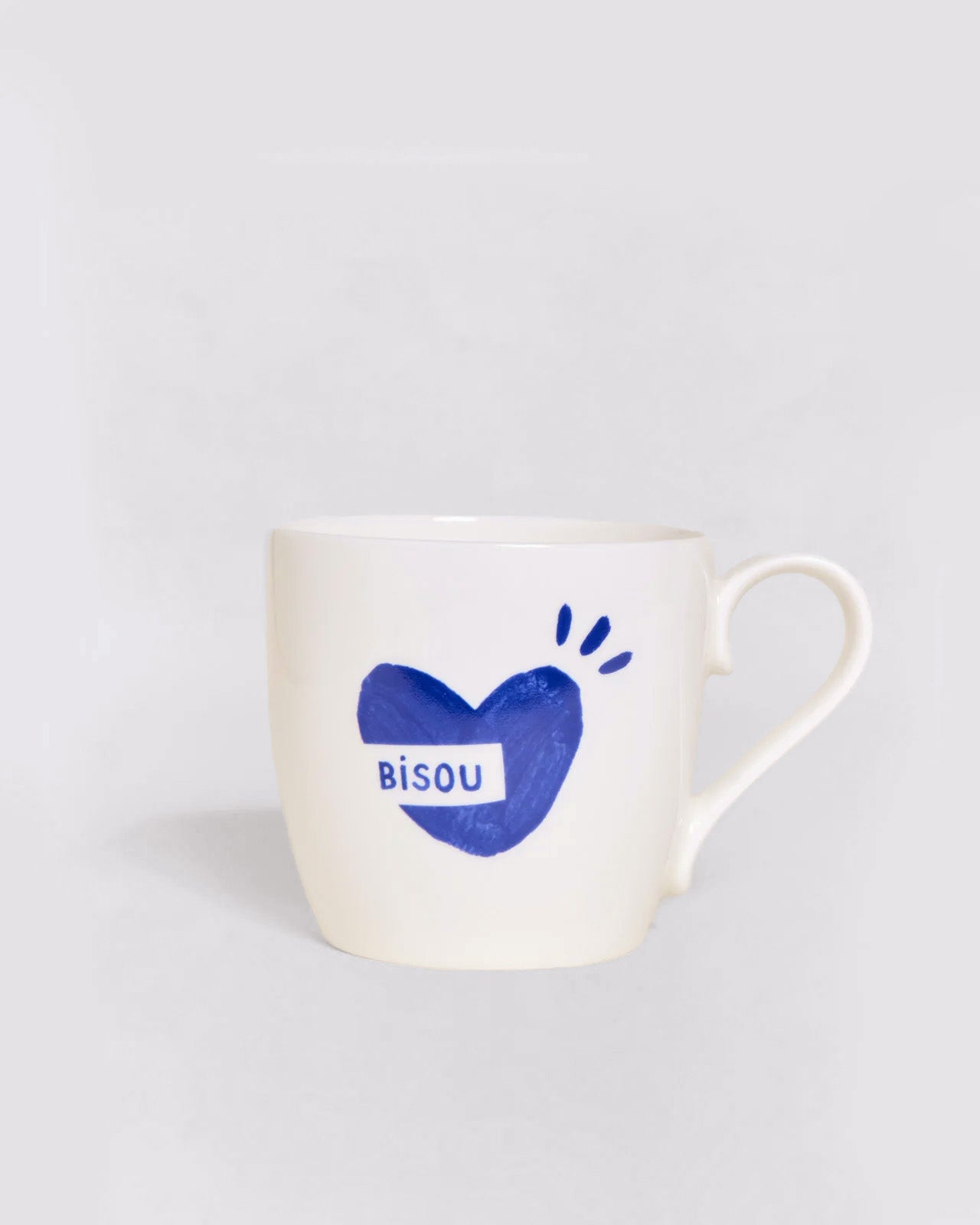 Le mug cœur Bisou - bleu