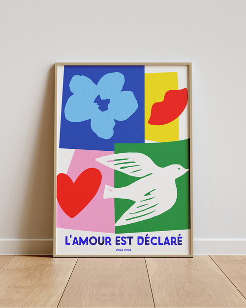 L'affiche collage L'amour est déclaré - A3 - émoi émoi   - 2 