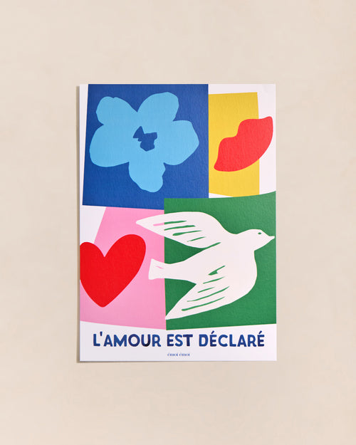 L'affiche collage L'amour est déclaré - A3 - émoi émoi   - 1 