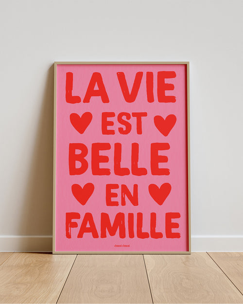 L'affiche La vie est belle en famille - A3 - émoi émoi   - 2 