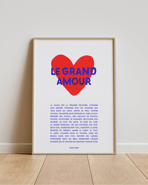 L'affiche Le grand amour - A3 - émoi émoi   - 2 