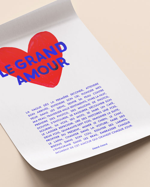 L'affiche Le grand amour - A3 - émoi émoi   - 4 