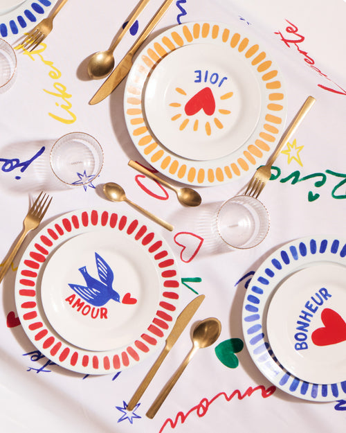 Le lot de 5 assiettes Meilleurs Voeux en porcelaine - 19 cm - émoi émoi   - 2 