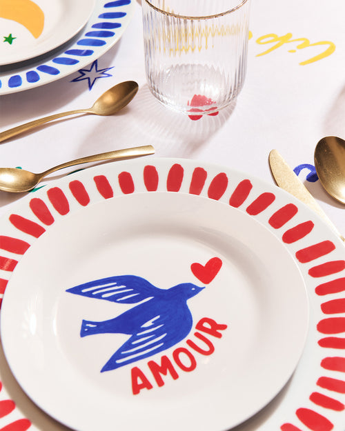 L'assiette Amour en porcelaine - 19 cm - émoi émoi   - 2 