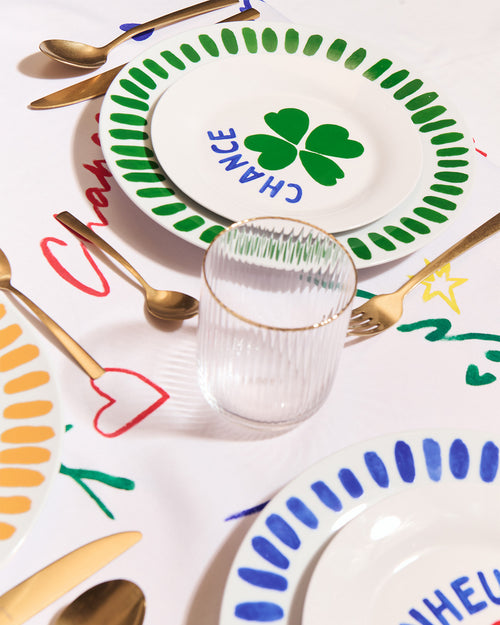 L'assiette Coeur vert en porcelaine - 26 cm - émoi émoi   - 2 