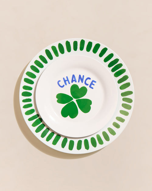 L'assiette Coeur vert en porcelaine - 26 cm - émoi émoi   - 4 