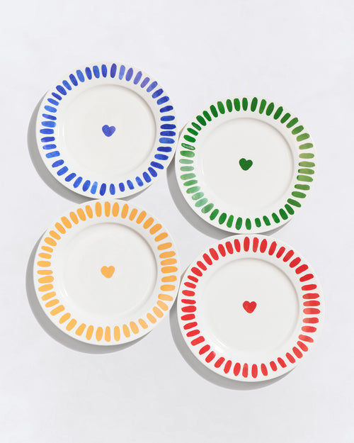 Le lot de 4 assiettes Coeurs en porcelaine - 26 cm - émoi émoi   - 1 