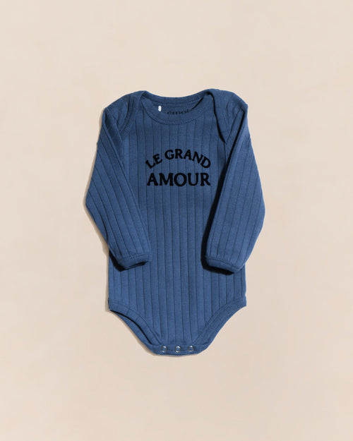 Le body Le grand amour en coton bio - bleu - émoi émoi   - 4 