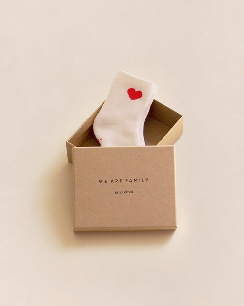 La boîte cadeau Chaussettes We are family - 9,5 x 12 cm - kraft - émoi émoi   - 2 