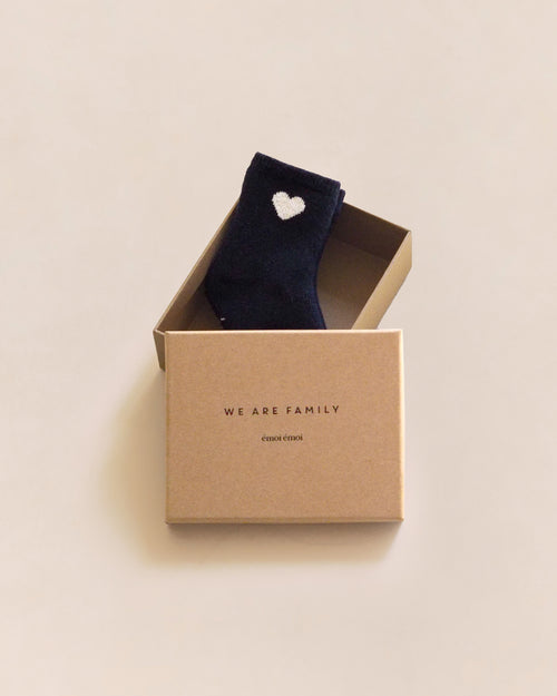 La boîte cadeau Chaussettes We are family - 9,5 x 12 cm - kraft - émoi émoi   - 4 