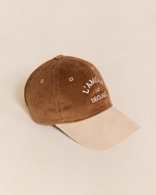 La casquette L'amour est déclaré en velours - cappuccino - émoi émoi   - 1 