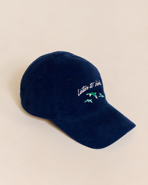 La casquette Listen to birds en velours - navy - émoi émoi   - 1 