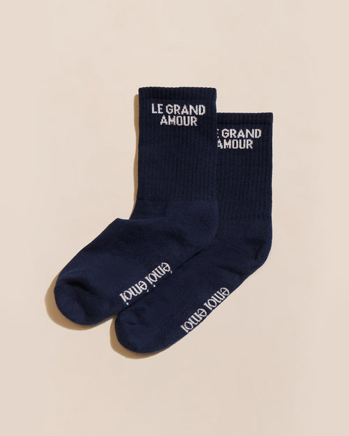 Les chaussettes Le grand amour - bleu nuit - émoi émoi   - 1 