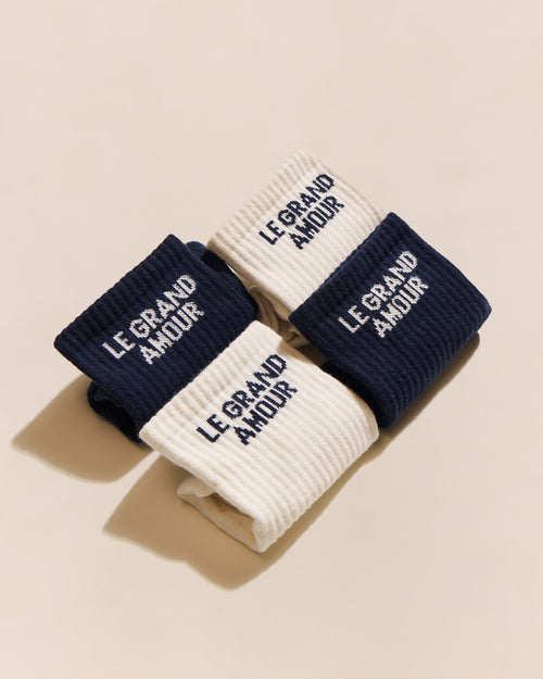 Les chaussettes Le grand amour - bleu nuit - émoi émoi   - 4 