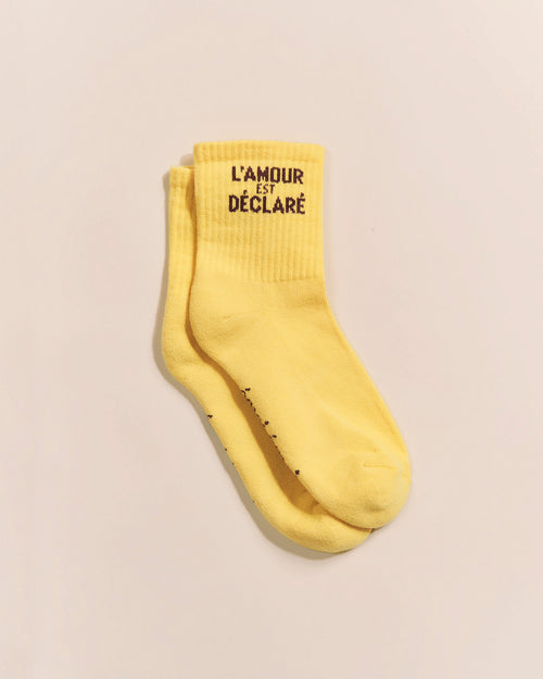 Les chaussettes L'amour est déclaré - jaune - émoi émoi   - 1 