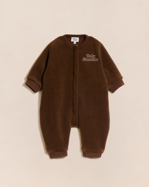 La mini combinaison Baby sunshine en polaire recyclée - chocolat - émoi émoi   - 1 