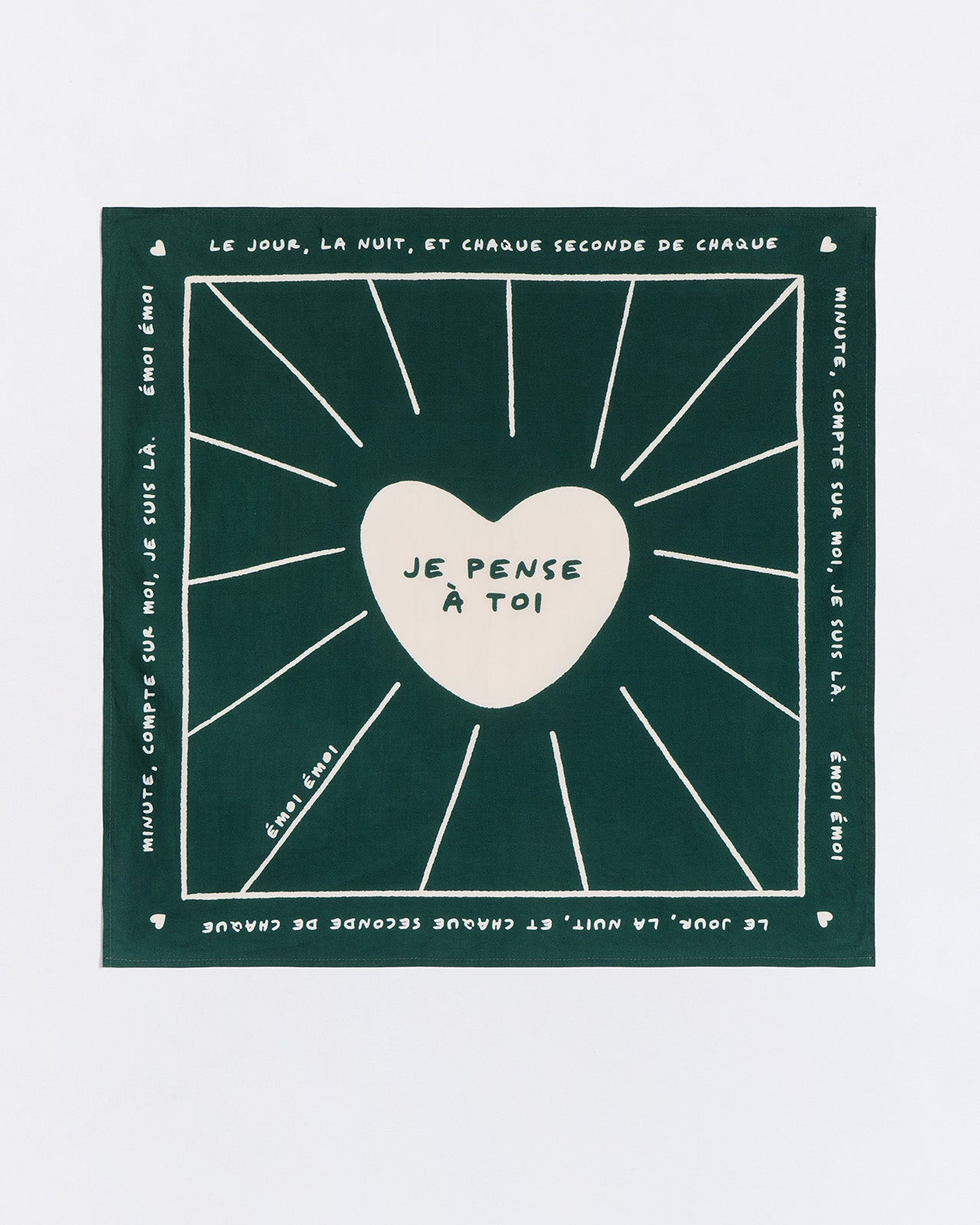 Le bandana Je pense à toi - vert