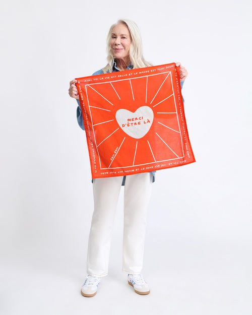 Le bandana Merci d'être là - rouge - émoi émoi   - 4 