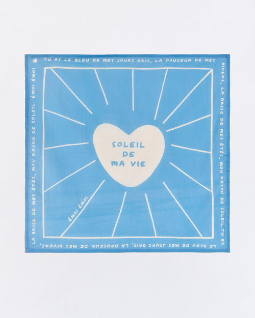 Le bandana Soleil de ma vie - bleu - émoi émoi   - 1 