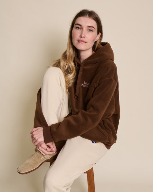 Le hoodie d'allaitement Mama Sunshine en polaire recyclée - chocolat - émoi émoi   - 4 