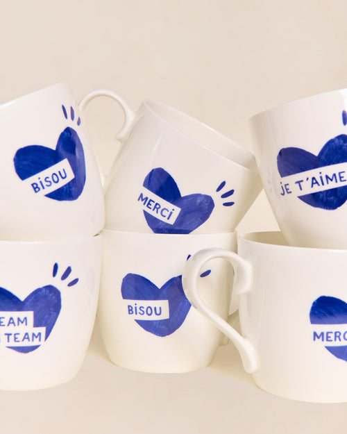 Le mug cœur Bisou - bleu - émoi émoi   - 4 