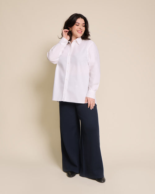 Le pantalon Pauline en coton bio côtelé - bleu nuit - émoi émoi   - 2 