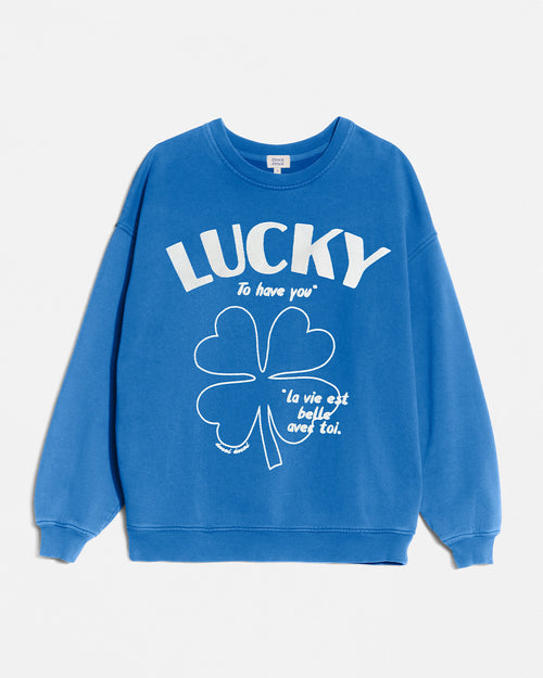 Le sweat Lucky adulte - bleu - émoi émoi   - 2 