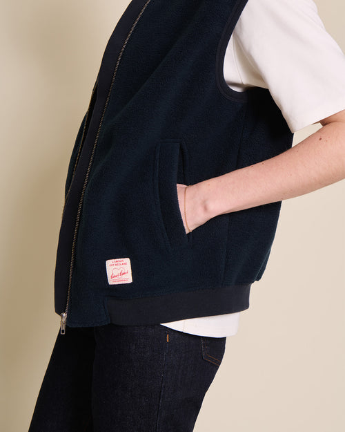 La veste Vincente en polaire recyclée - bleu nuit - émoi émoi   - 4 