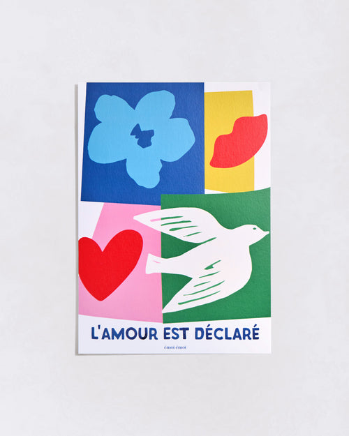 L'affiche collage L'amour est déclaré - A3 - émoi émoi   - 1 