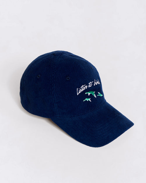 La casquette Listen to birds en velours - navy - émoi émoi   - 1 
