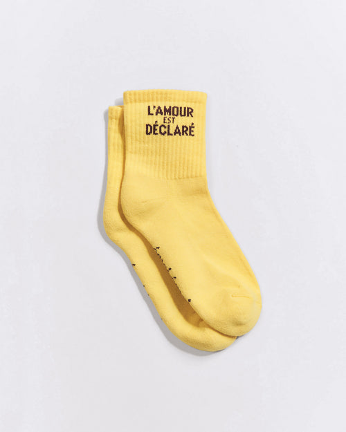 Les chaussettes L'amour est déclaré - jaune - émoi émoi   - 1 