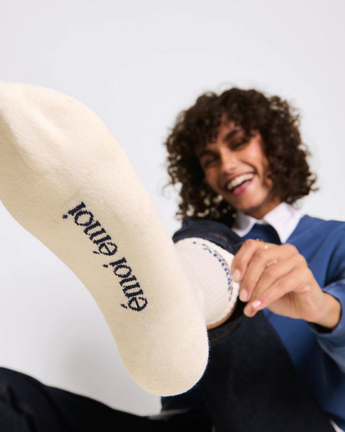 Les chaussettes Le grand amour - crème - émoi émoi   - 4 