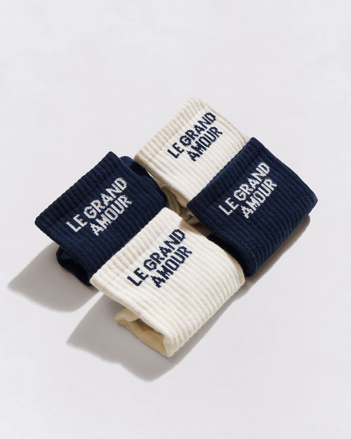 Les chaussettes Le grand amour - bleu nuit - émoi émoi   - 4 