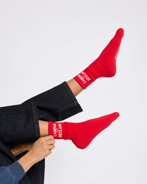 Les chaussettes L'amour est déclaré - rouge - émoi émoi   - 2 