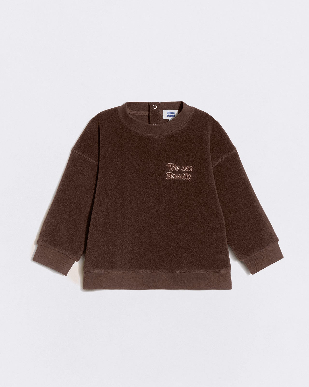 Le sweat We are family enfant en polaire recyclée - chocolat - product picture
