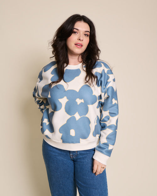 Le sweat d'allaitement Silke en polaire recyclée - fleurs du lac - émoi émoi   - 2 